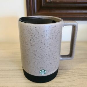 Starbucks Gray Ceramic Speckled Mug with Black Base